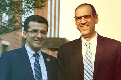 Dr. Mark Tehranipoor, Ph.D. (UF) and Dr. Waleed Khalil, Ph.D. (Ohio State), co-directors of the CYAN and MEST Centers of Excellence