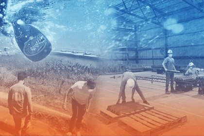 Composite image of Steel Bridge and Concrete Canoe teams