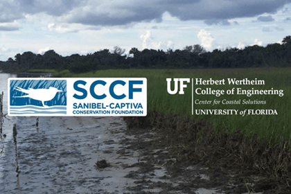 SCCF and CCS logos superimposed over a photograph of a Florida marsh