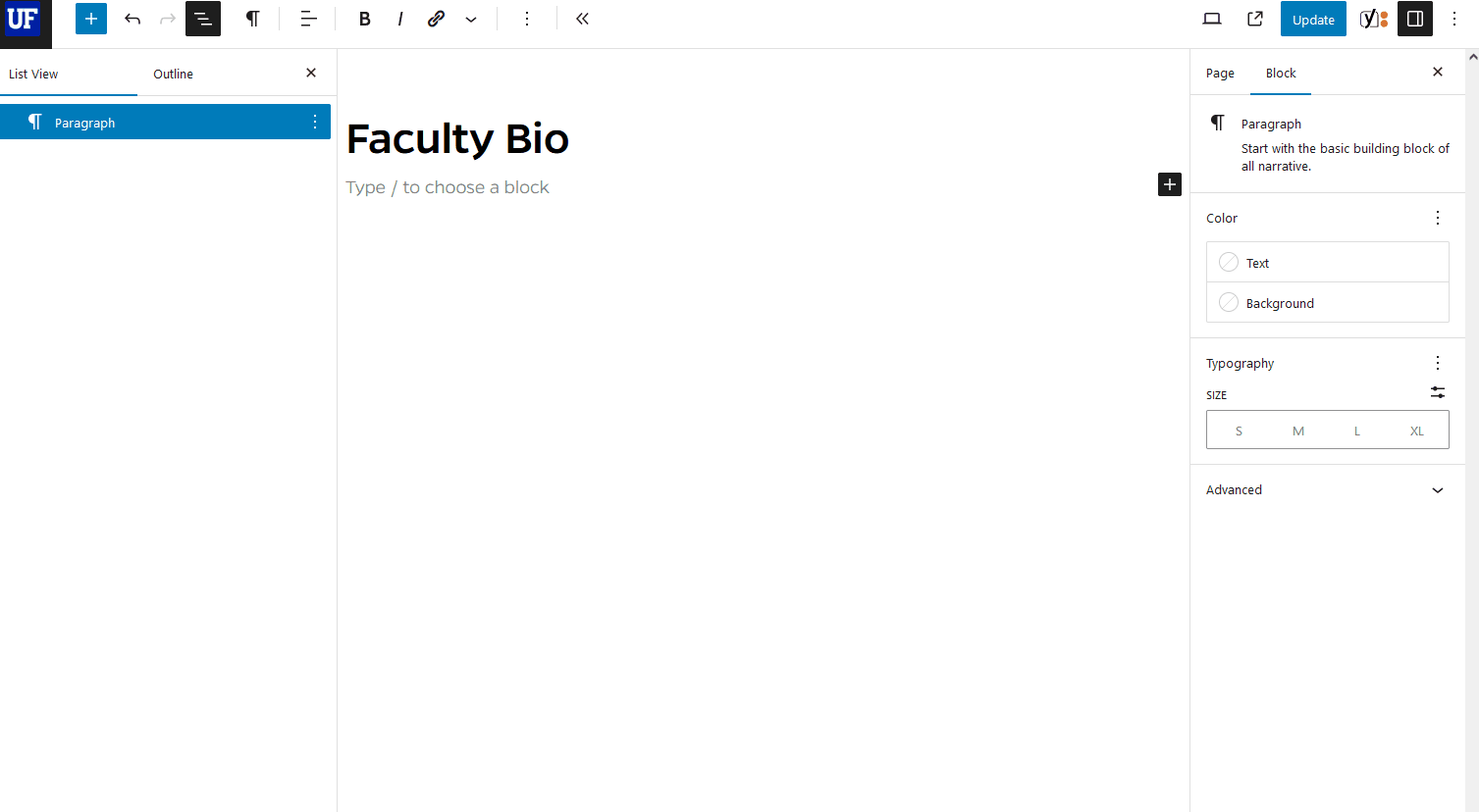 How to insert a faculty bio block in Mercury