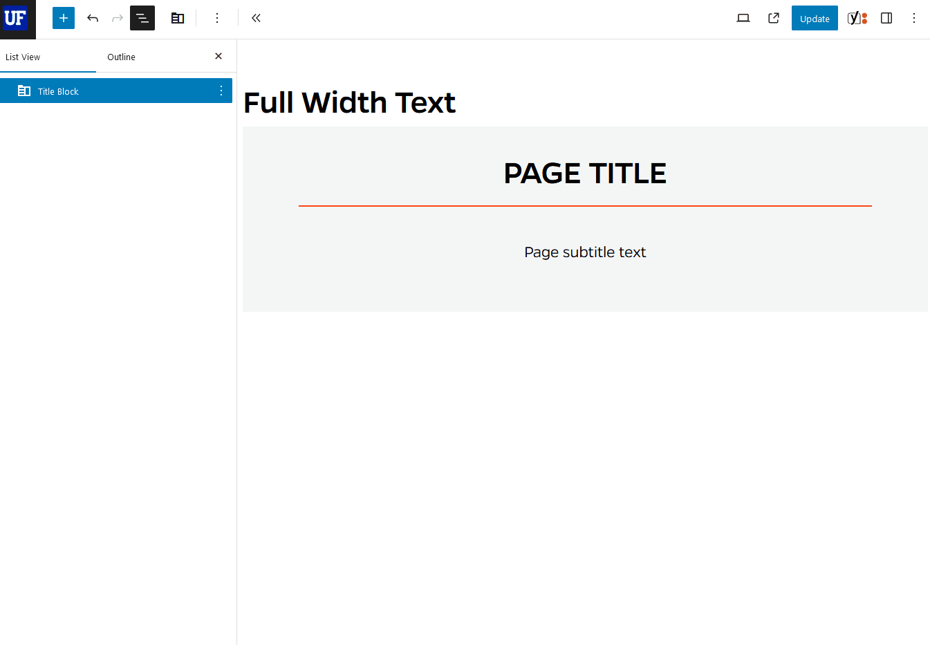 How to insert a full width text block in Mercury