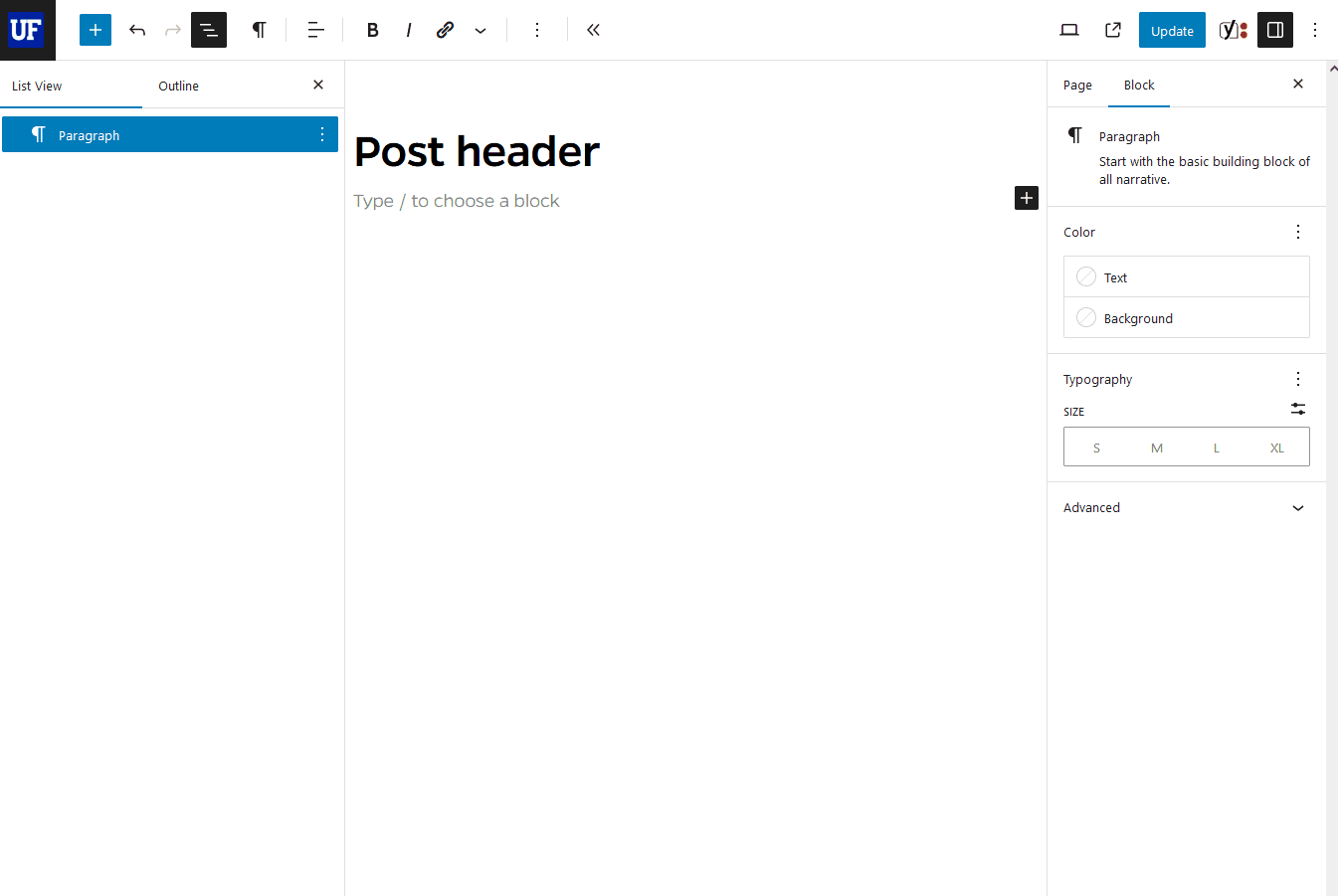How to insert a Post Header block