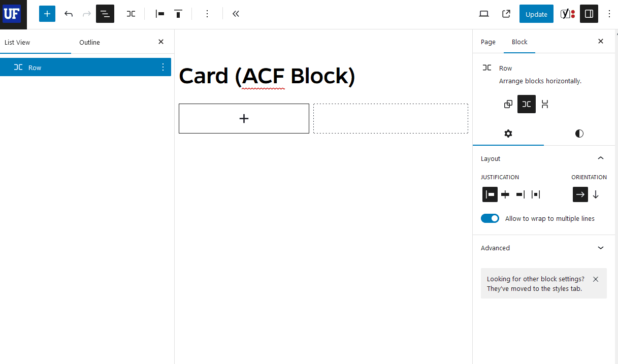 How to add an ACF card block