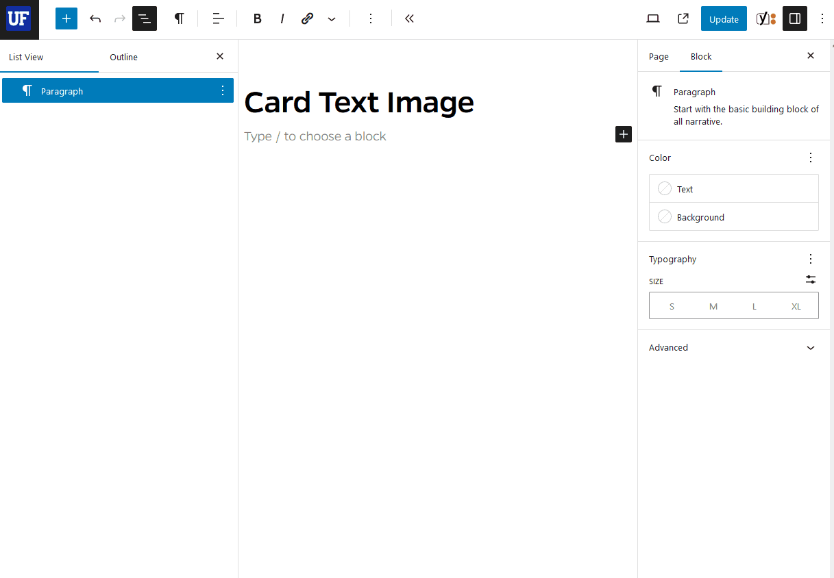 How to add a Card Text Image block
