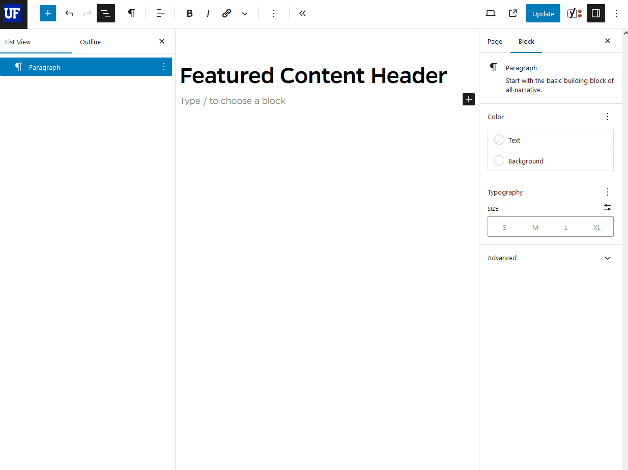 How to insert a Featured Content Header (featured posts) block in Mercury