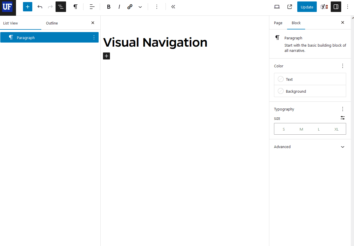How to add a visual navigation block