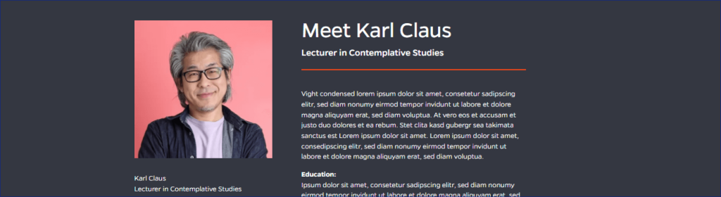 Faculty Bio block in Mercury