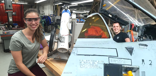 Samantha Colombo and Adam Clarke are students in the Department of Mechanical & Aerospace Engineering.