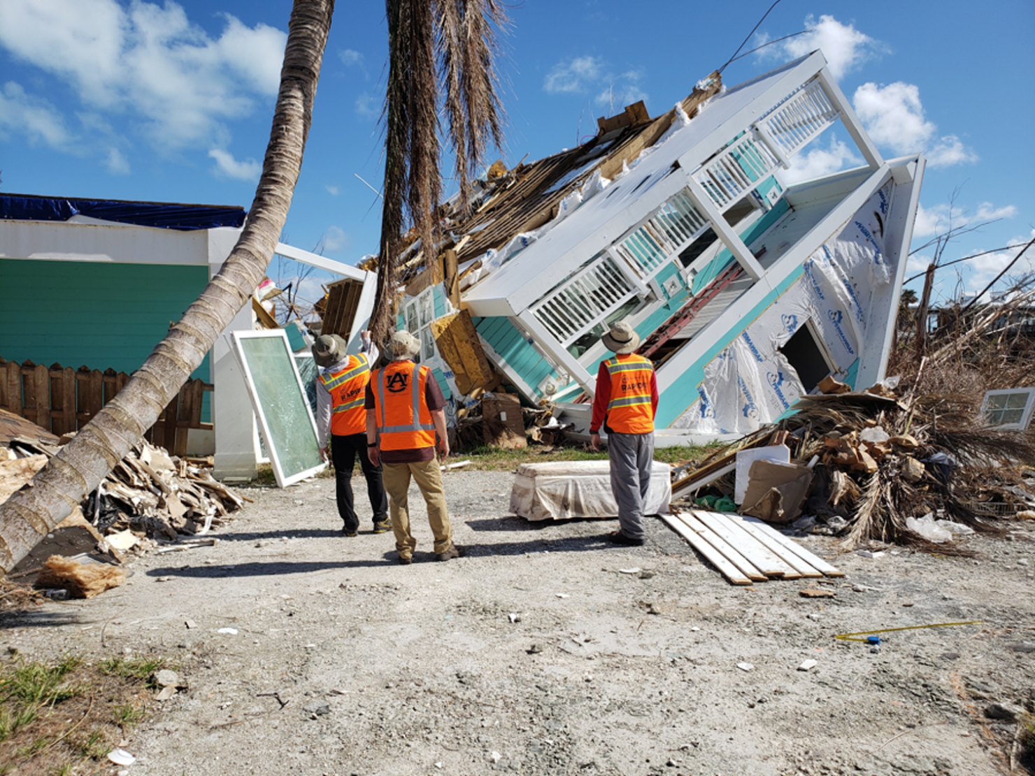 Engineers from the Structural Extreme Events through Reconnaissance research group inspected buildings damaged after the hurricane to capture how failures happened. Justin Marshall
