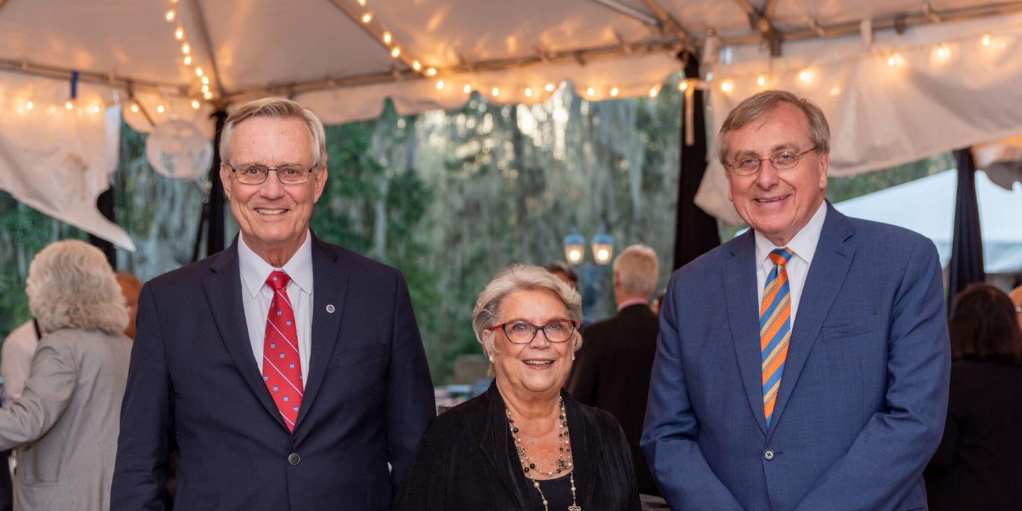 From left: NAE president John L. Anderson, Ph.D.; Cardea Group chairman and CEO Linda Parker Hudson (ISE ’72); and UF president W. Kent Fuchs, Ph.D.