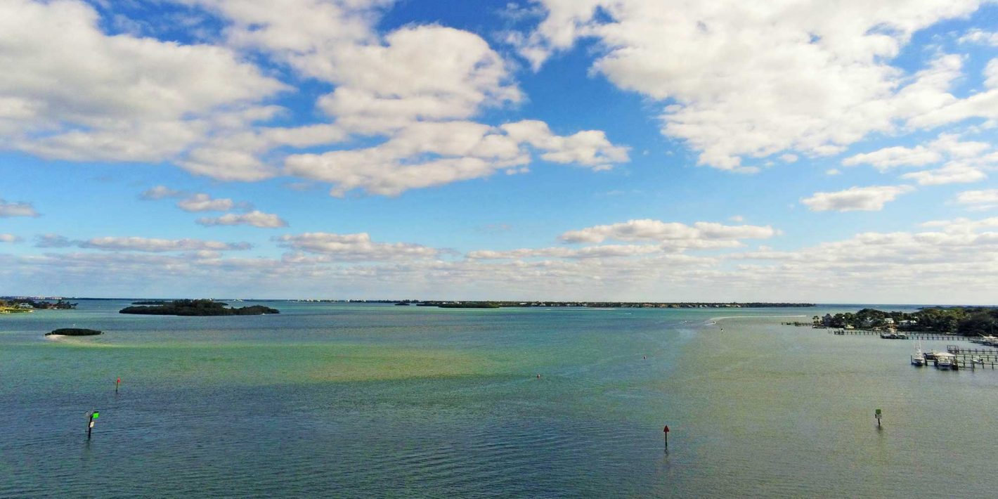 Drone photo of an inlet in Florida