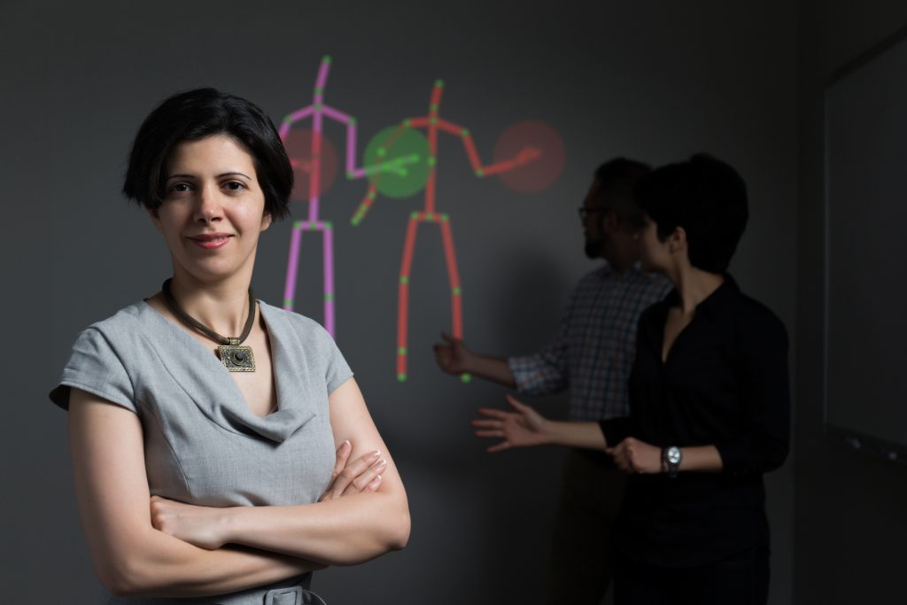 Parisa Rashidi, Ph.D. shown in biomechanics and motion lab.