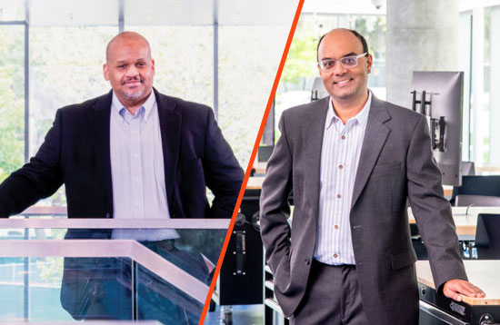 Damon Woodard, Ph.D., associate professor, and Sanjeev Koppal, Ph.D., assistant professor, Department of Electrical and Computer Engineering