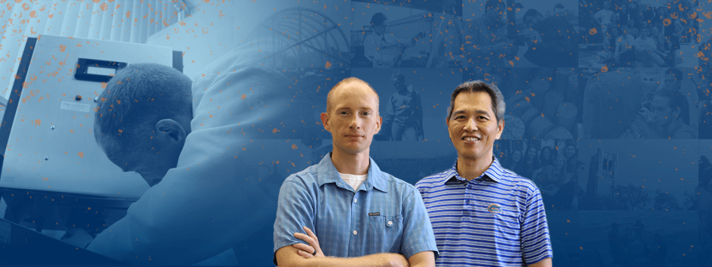 from left: William (Brad) Vass, Ph.D. student, and Chang-Yu Wu, Ph.D., professor, ESSIE