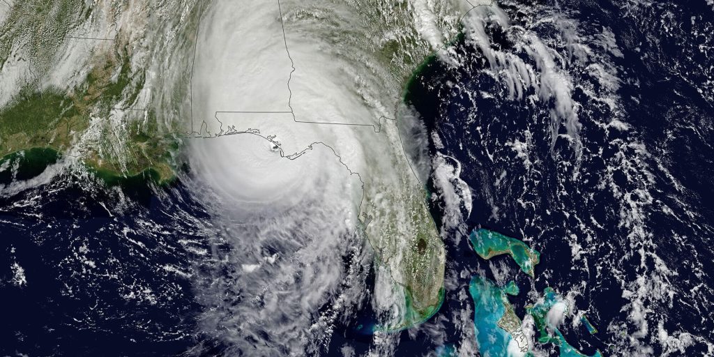 Hurricane Michael makes landfall in Florida (image: visibleearth.nasa.gov)