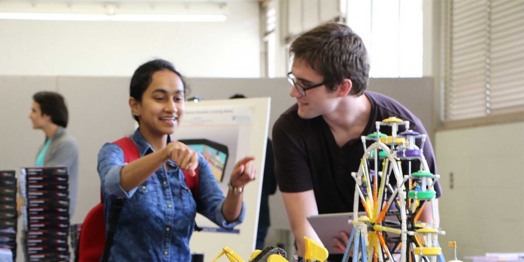 Students work on an engineering project.