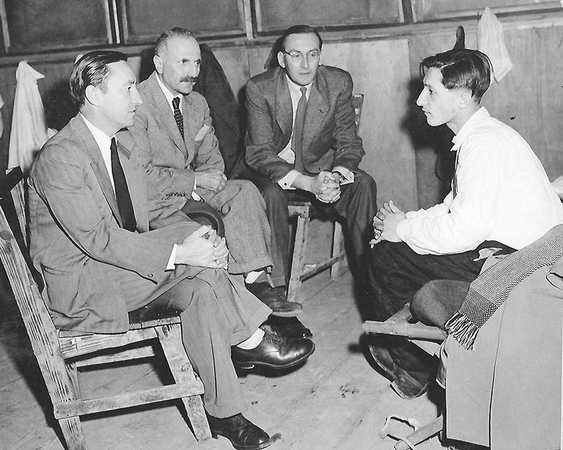 Salah being interviewed by United Nations representatives after his release.