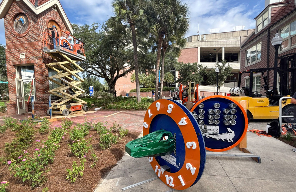 The addition of the Gator Chomp clock face and the Log10 Clock and the refurbishment of the Binary Clock and the Wandering Dial made the Weil Hall clock tower a complete expression of Gator Engineering pride.