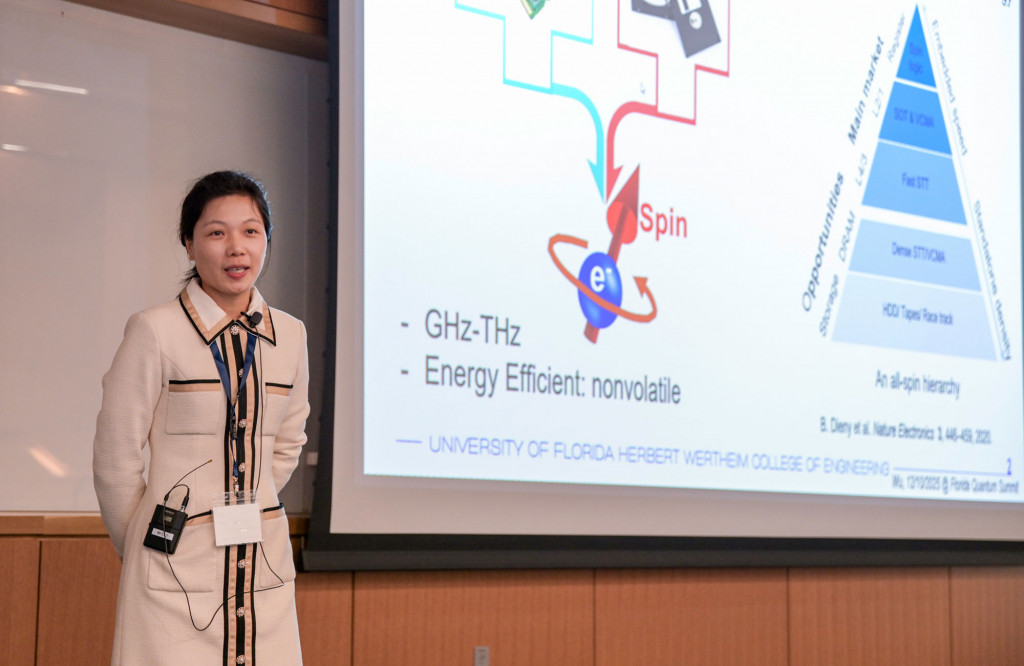 Award-winning ECE Assistant Professor Yingying Wu, Ph.D., was among the presenters at last week’s 2025 UF Quantum Day Symposium.
